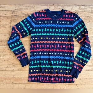 Primary Christmas rainbow family matching long sleeve fair isle organic cotton